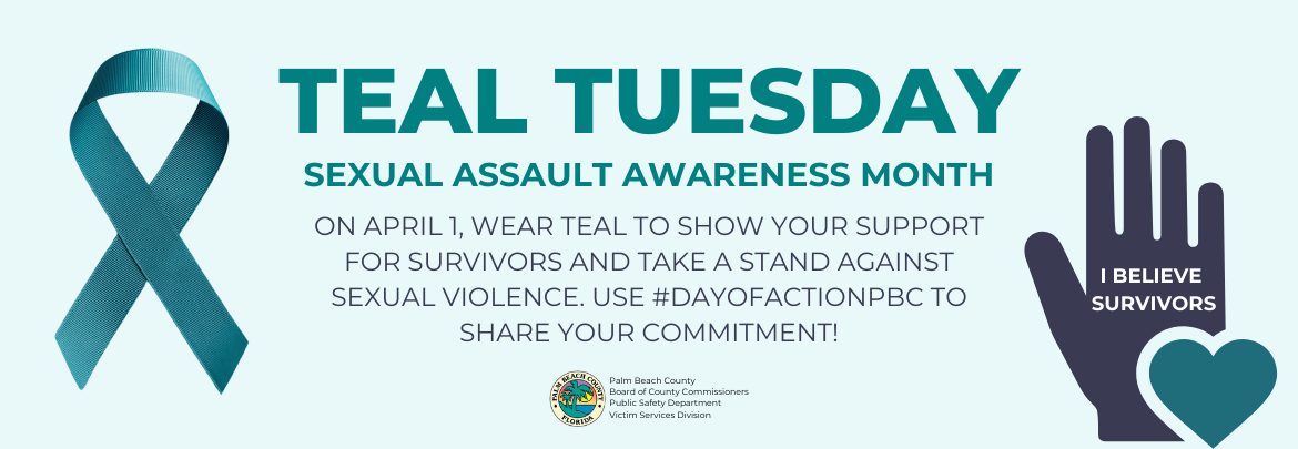 PBC Victim Services: Teal Tuesday Banner image